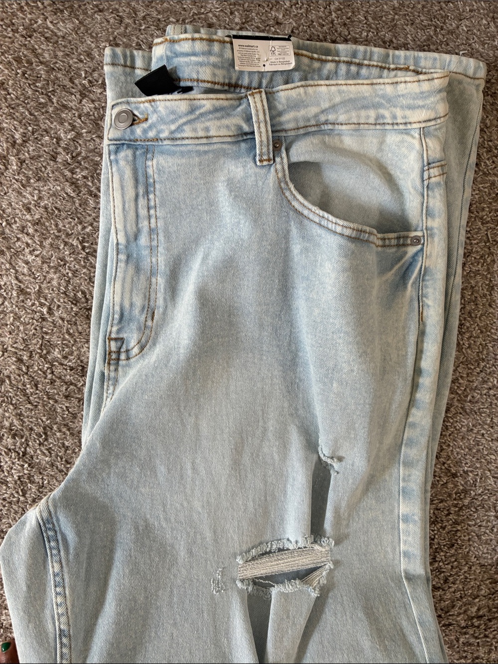 NOBO light wash wide leg distressed denim SZ 20 NWT